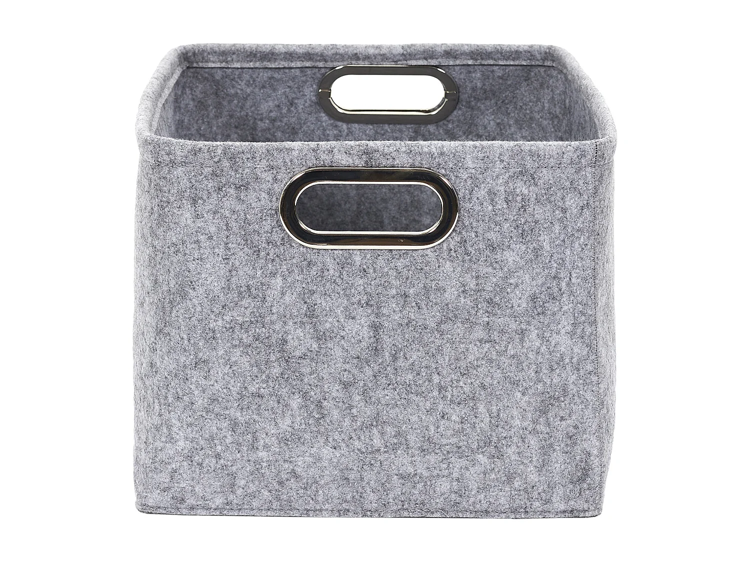 Panier De Rangement Carre Anses Metal X2 Gris