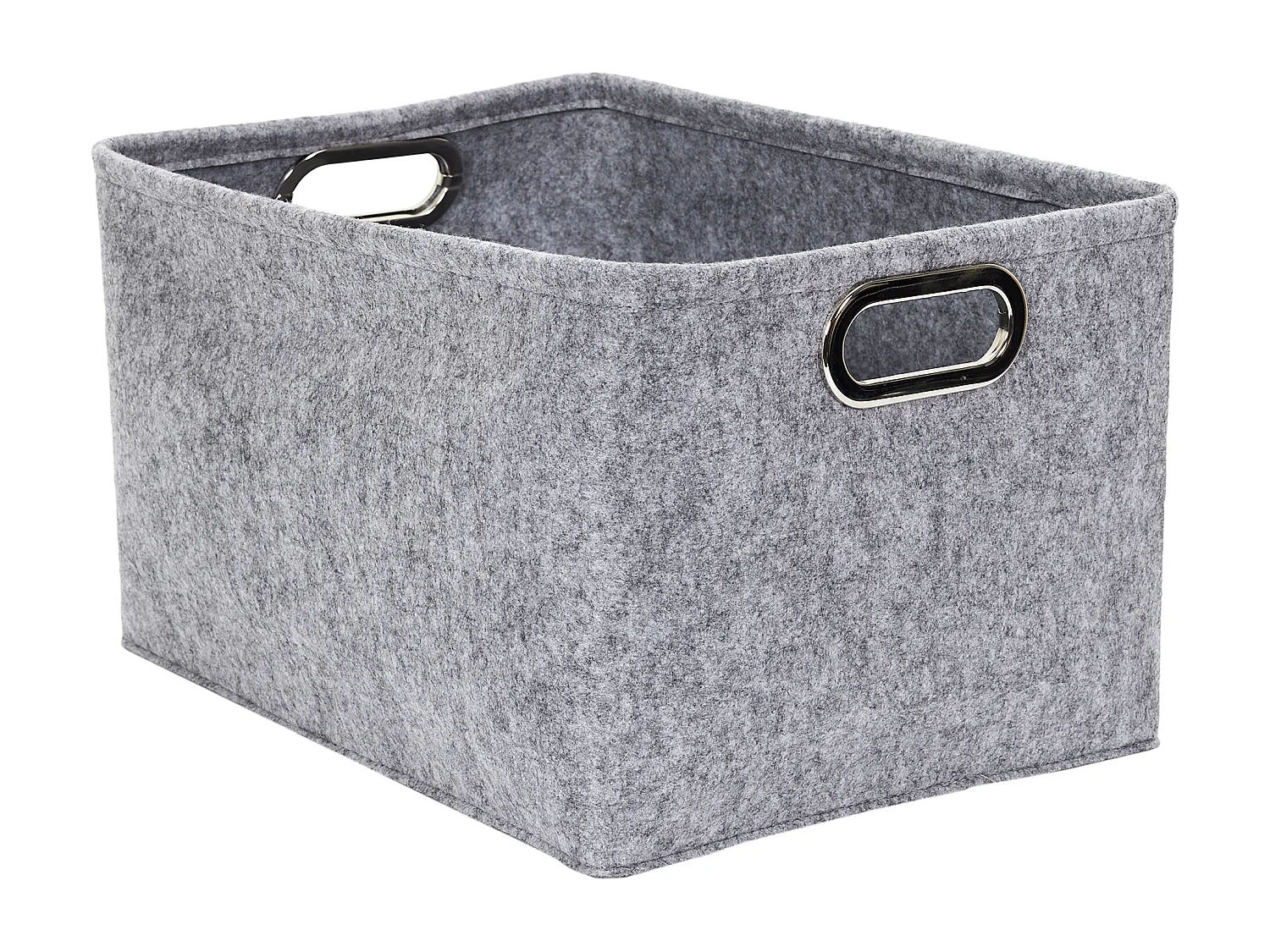 Panier De Rangement Carre Anses Metal X2 Gris