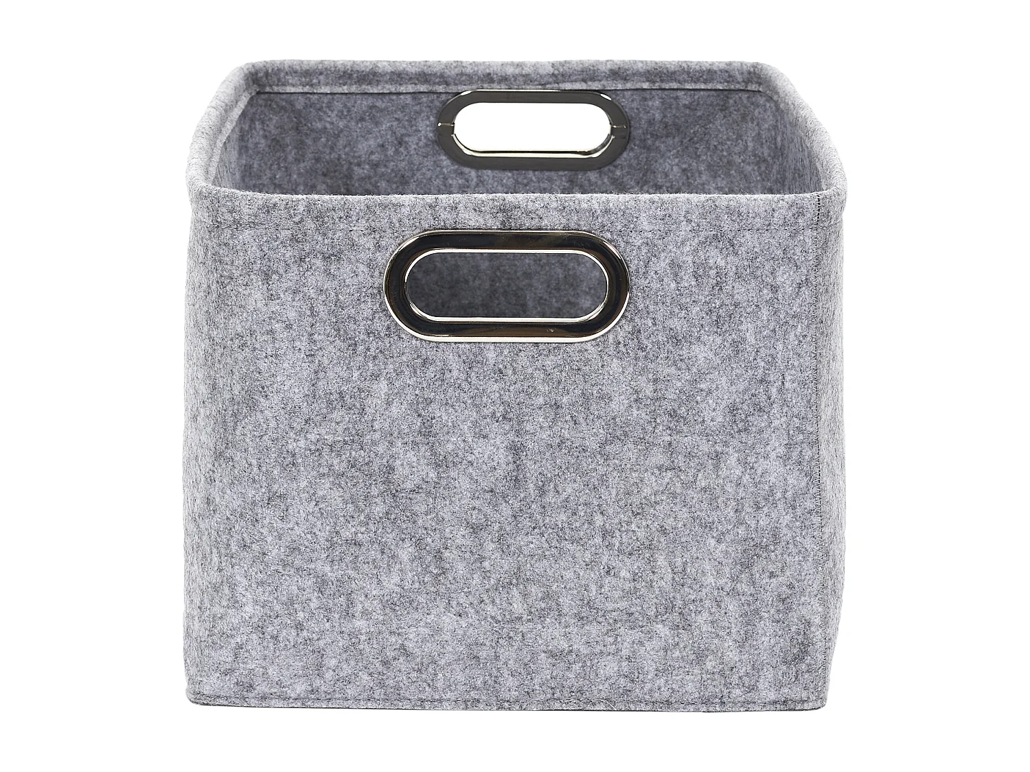 Panier De Rangement Carre Anses Metal X2 Gris