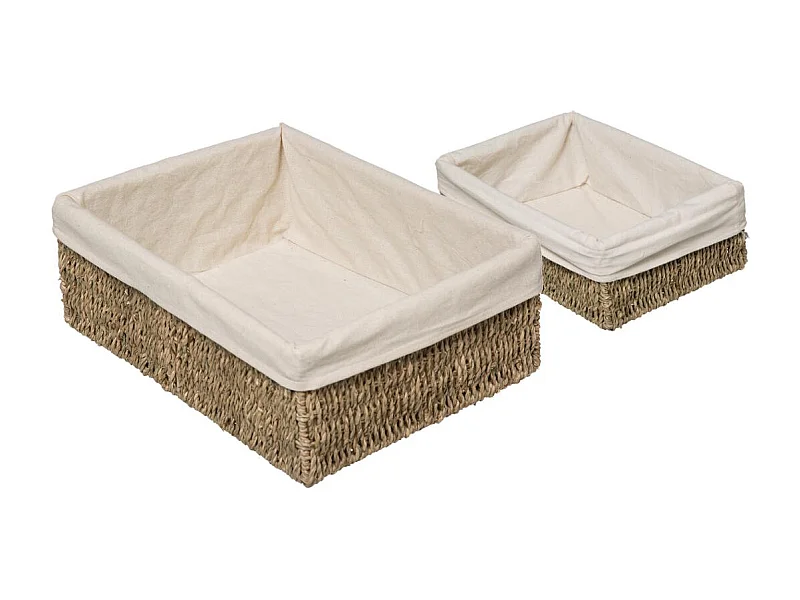 Lot de 2 Paniers en Roseau "Seagrass" 32cm Naturel