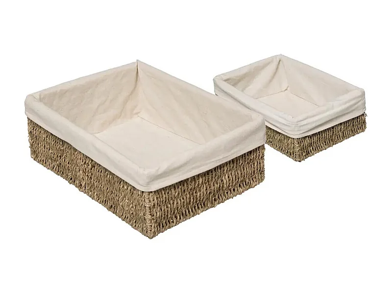 Lot de 2 Paniers en Roseau "Seagrass" 32cm Naturel