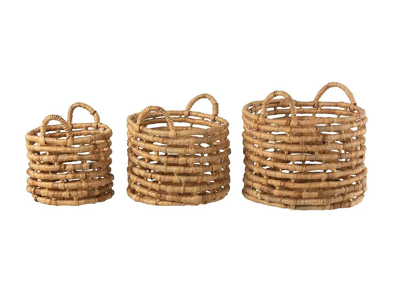 Lot de 3 Paniers Déco "Ouverts" 38cm Naturel
