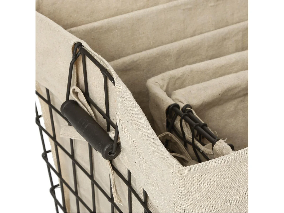 Lot de 5 Corbeilles de Rangement "Métal" 51cm Beige