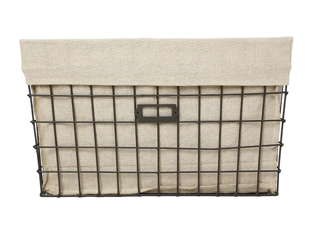 Lot de 5 Corbeilles de Rangement "Métal" 51cm Beige