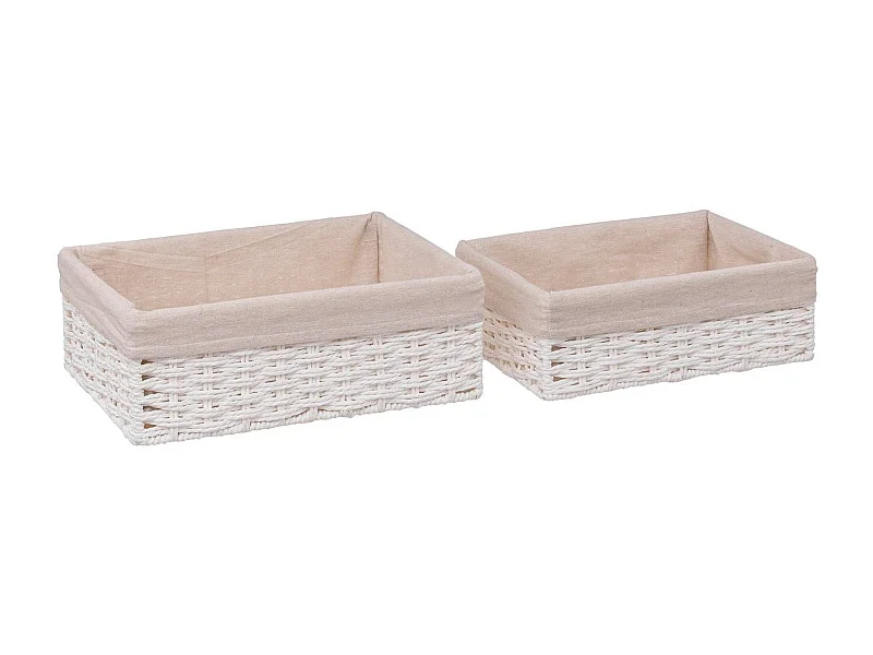 Lot de 2 Paniers de Rangement "Cos" 32cm Blanc