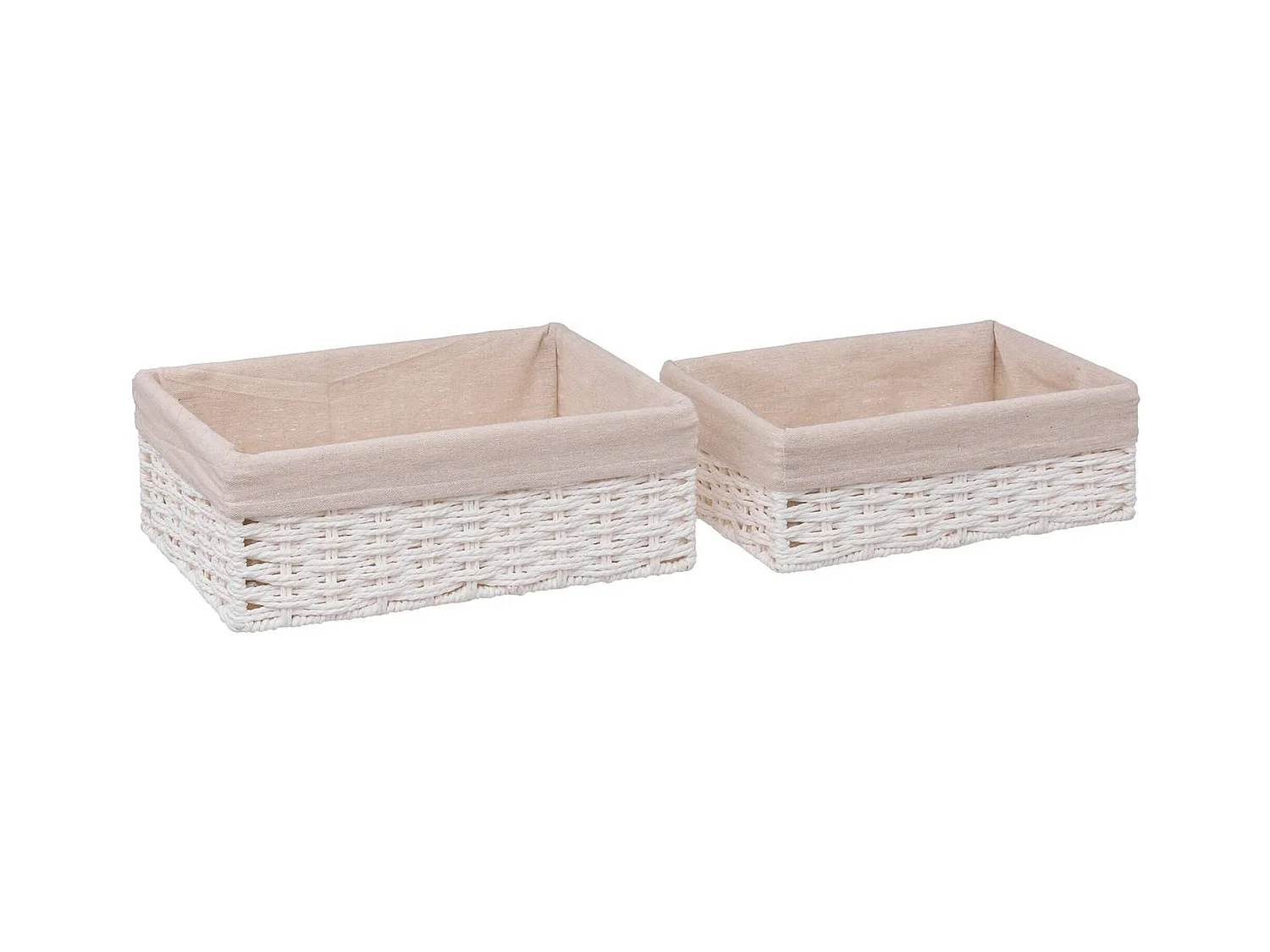 Lot de 2 Paniers de Rangement "Cos" 32cm Blanc