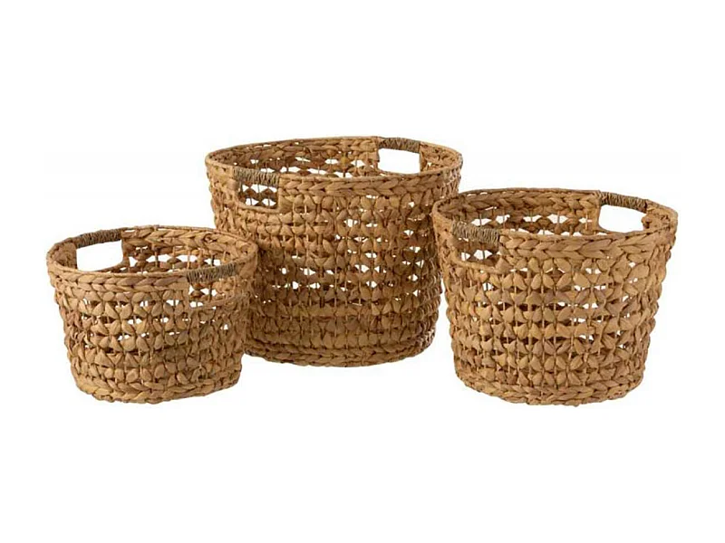 Lot de 3 Paniers Déco "Sybille" 40cm Naturel