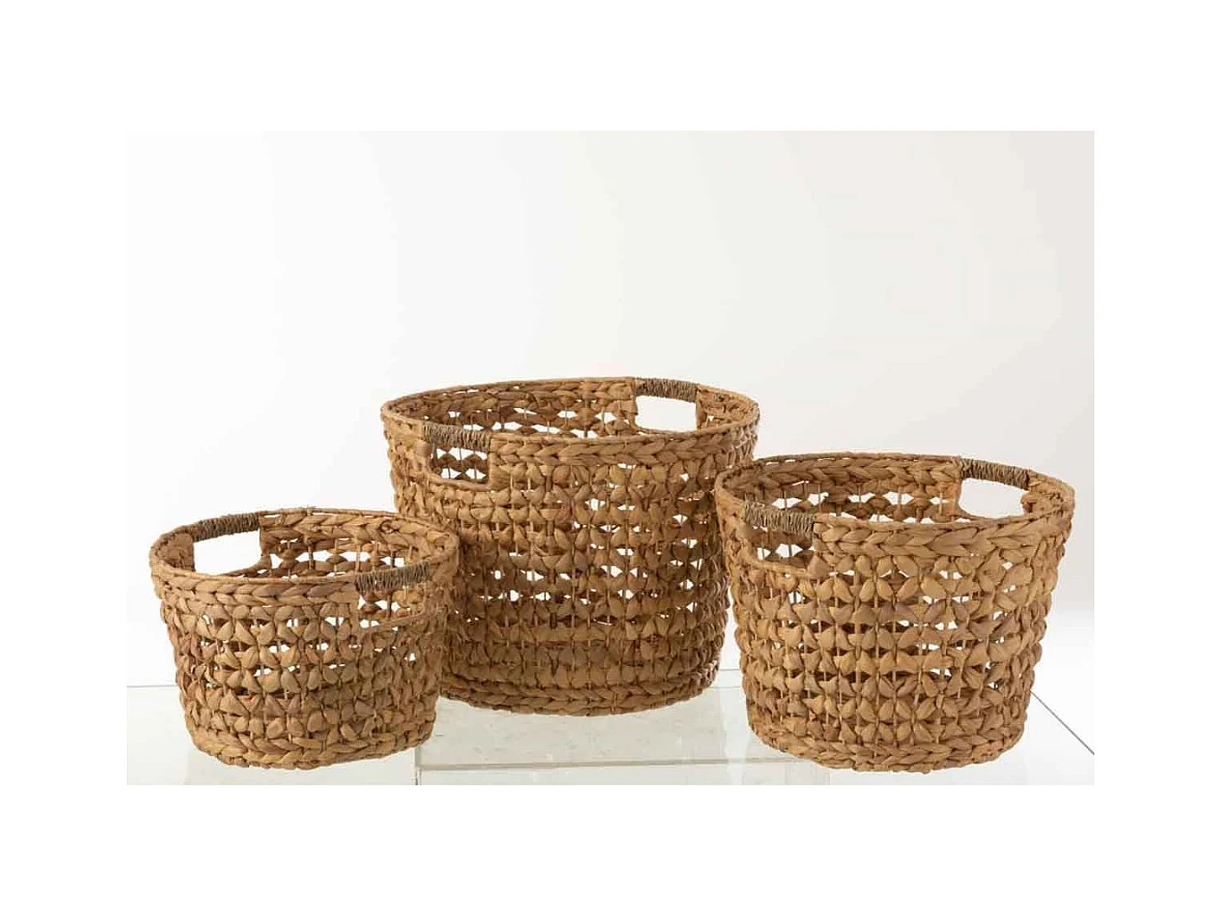 Lot de 3 Paniers Déco "Sybille" 40cm Naturel