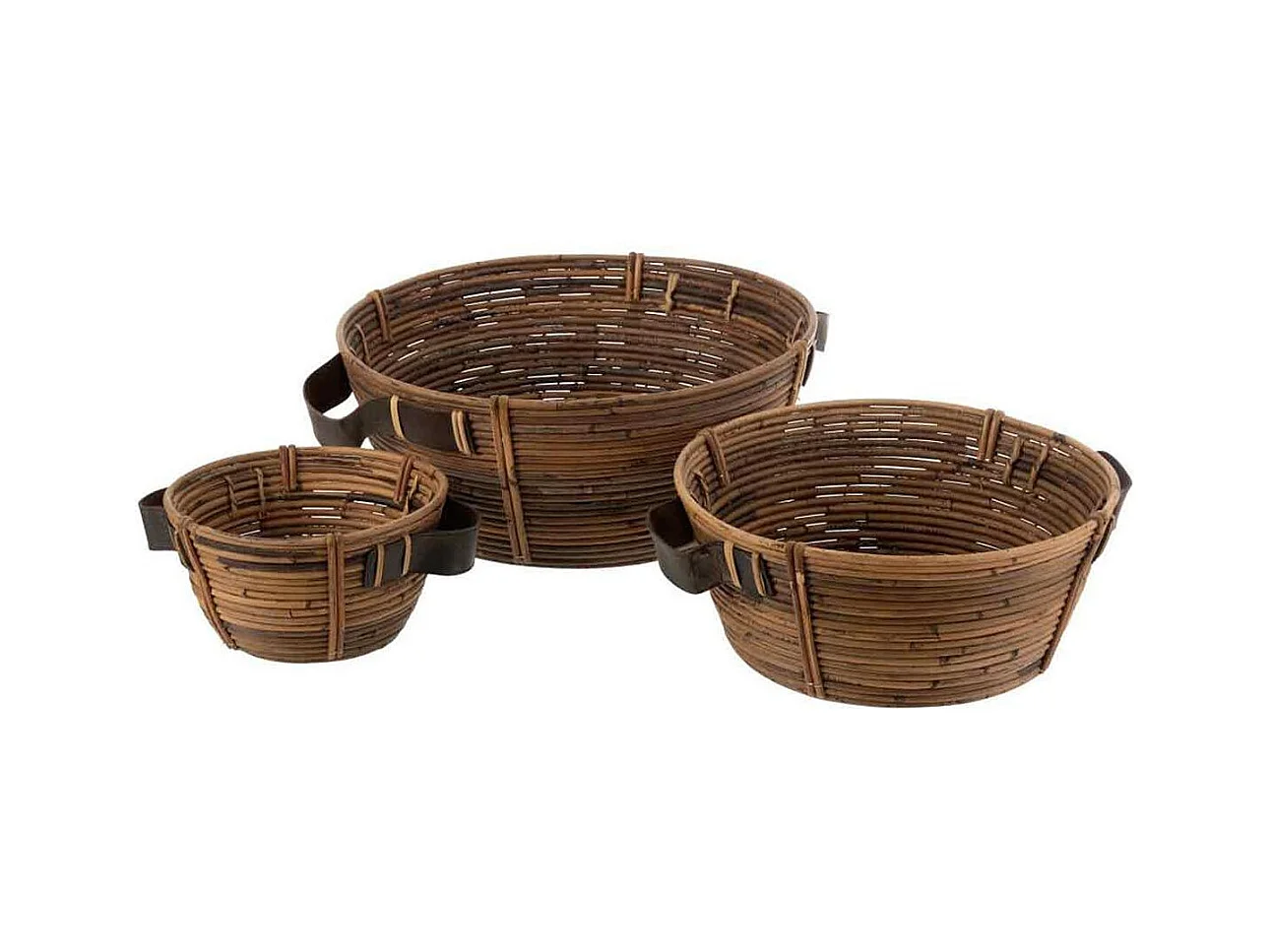 Lot de 3 Coupelles Déco "Anse" 44cm Marron
