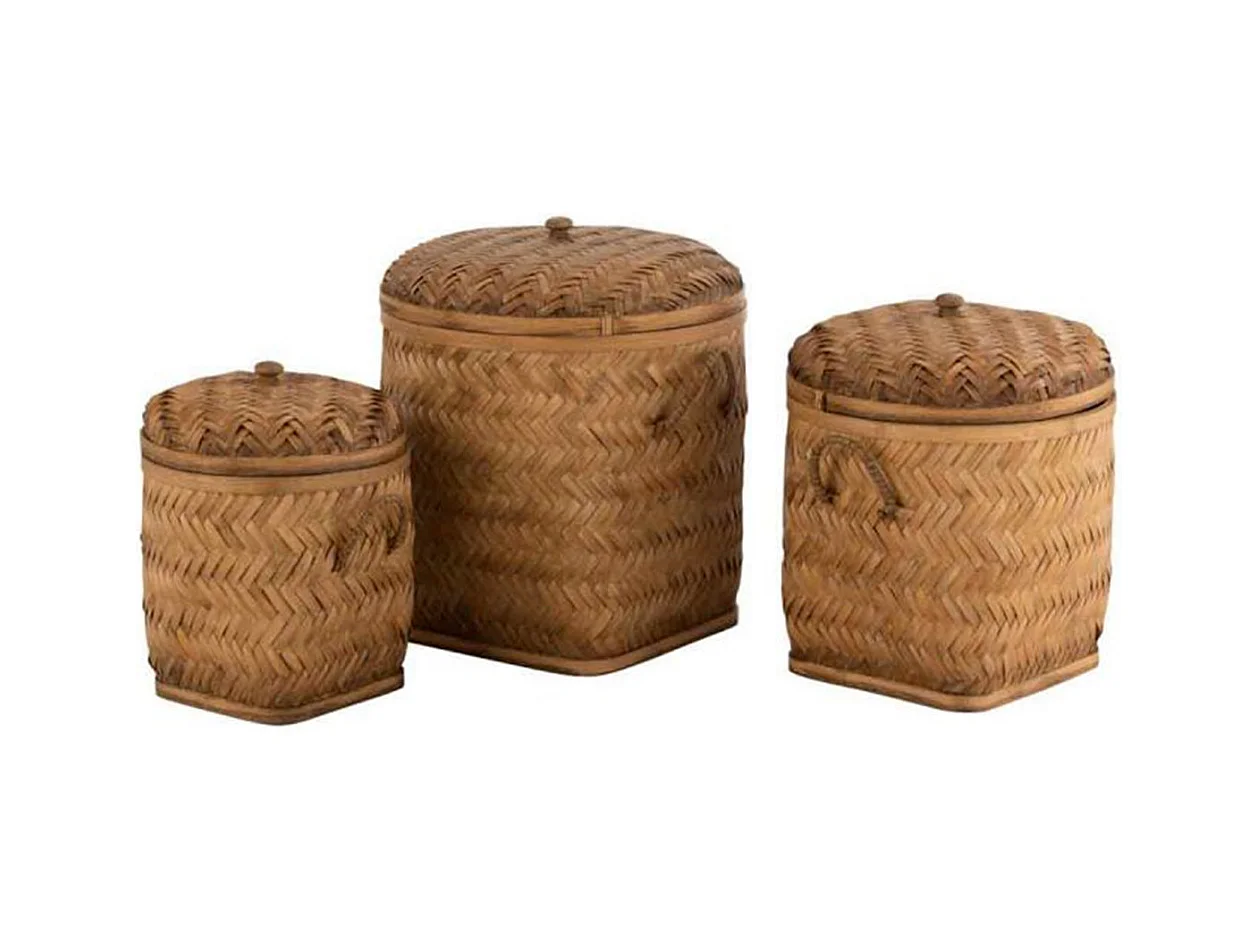Lot de 3 Paniers de Rangement "Lida" 45cm Beige