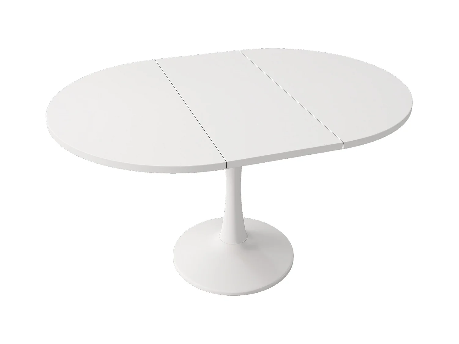 Table à manger ovale - Table ronde blanche extensible - pour salle à manger et salon