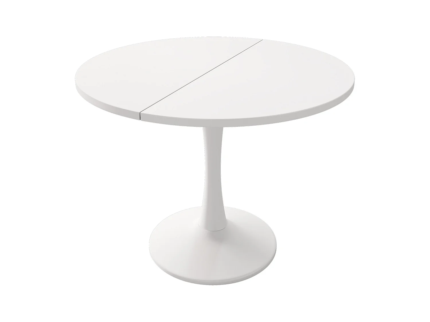 Table à manger ovale - Table ronde blanche extensible - pour salle à manger et salon