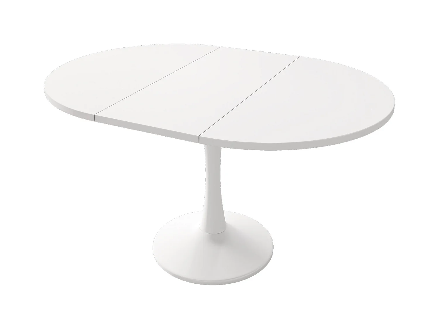 Table à manger ovale - Table ronde blanche extensible - pour salle à manger et salon