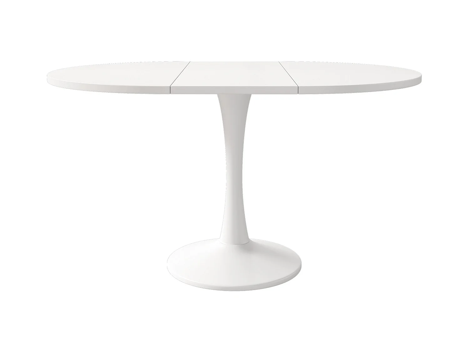 Table à manger ovale - Table ronde blanche extensible - pour salle à manger et salon
