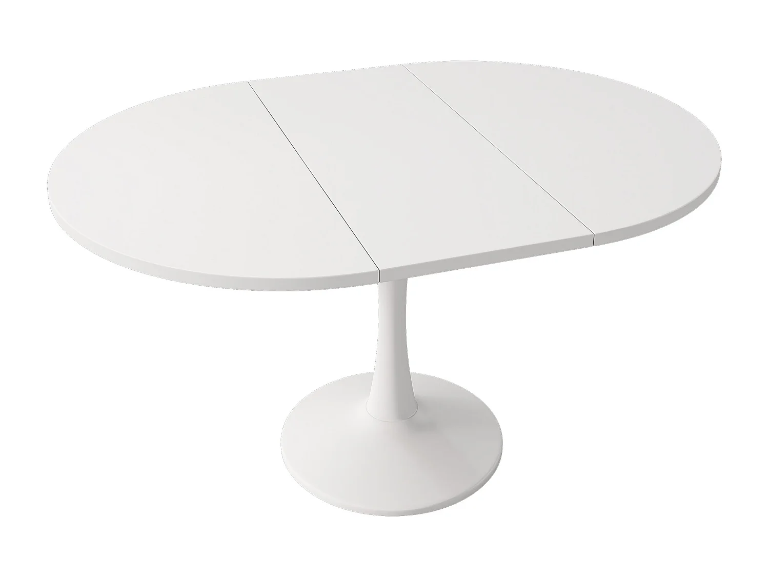 Ovaler Esstisch – Ausziehbarer weißer runder Tisch – für Esszimmer und Wohnzimmer