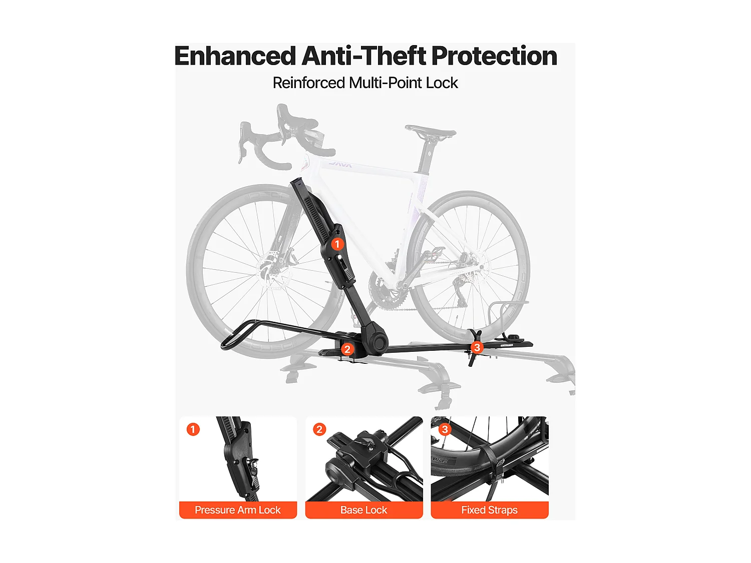 Fietsendragers SucceBuy voor Dak Opvouwbaar, Draagvermogen 15 kg, met Vergrendelingssysteem, Compatibel met T-Sleuf Dwarsbalken