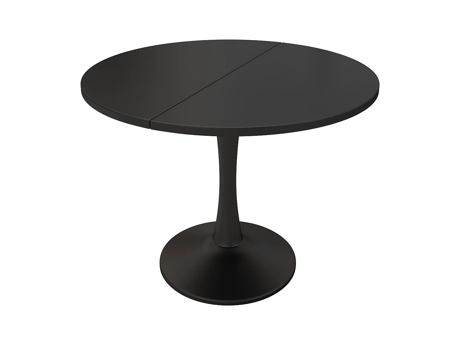 Table à manger ovale - Table ronde noir extensible - pour salle à manger et salon