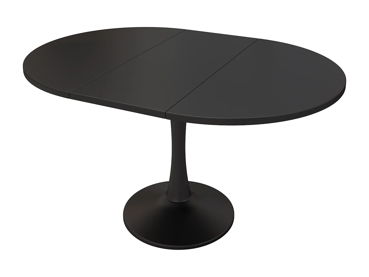 Ovale eettafel - Zwarte ronde uitschuifbare tafel - voor eetkamer en woonkamer
