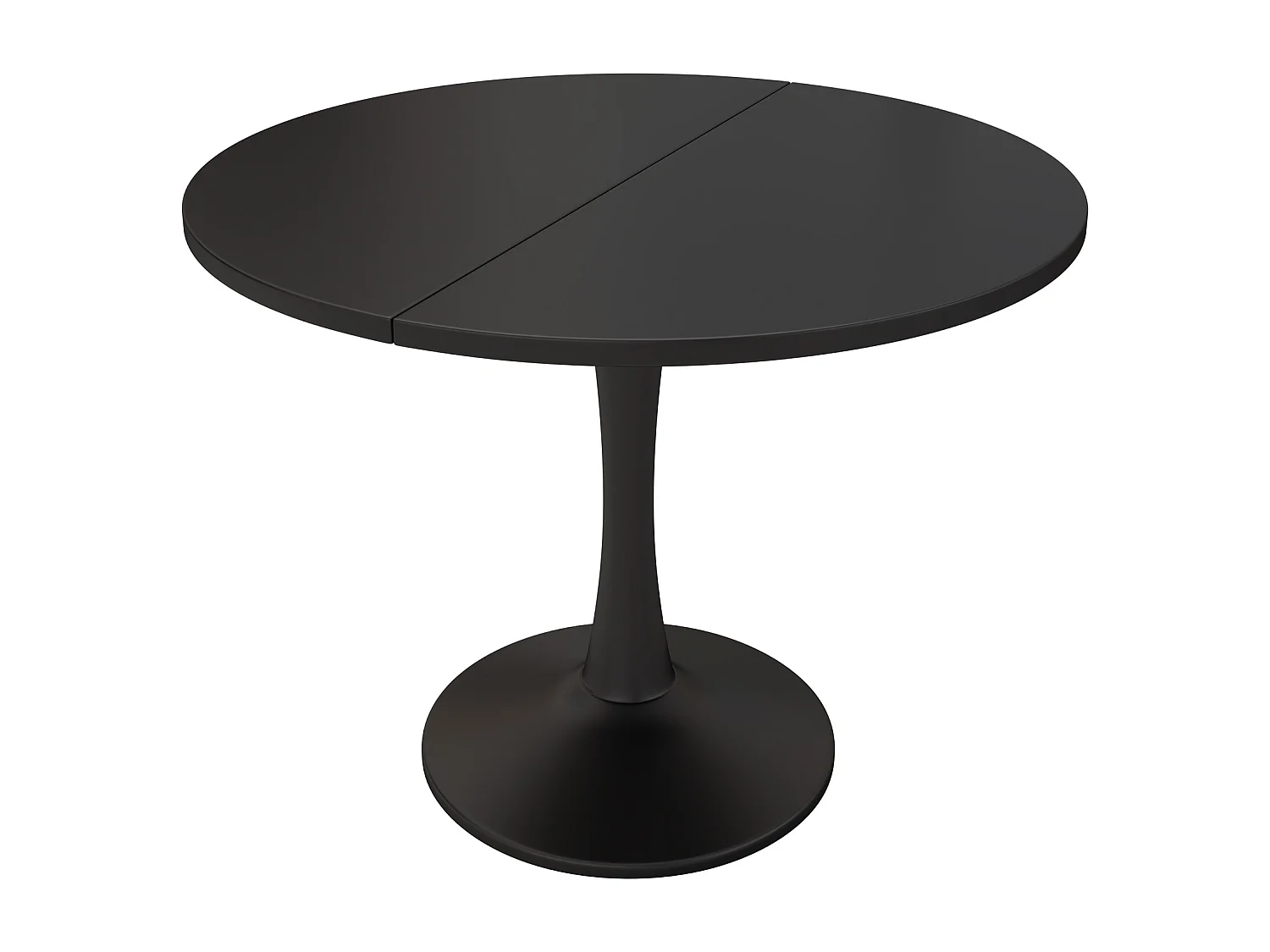 Ovale eettafel - Zwarte ronde uitschuifbare tafel - voor eetkamer en woonkamer