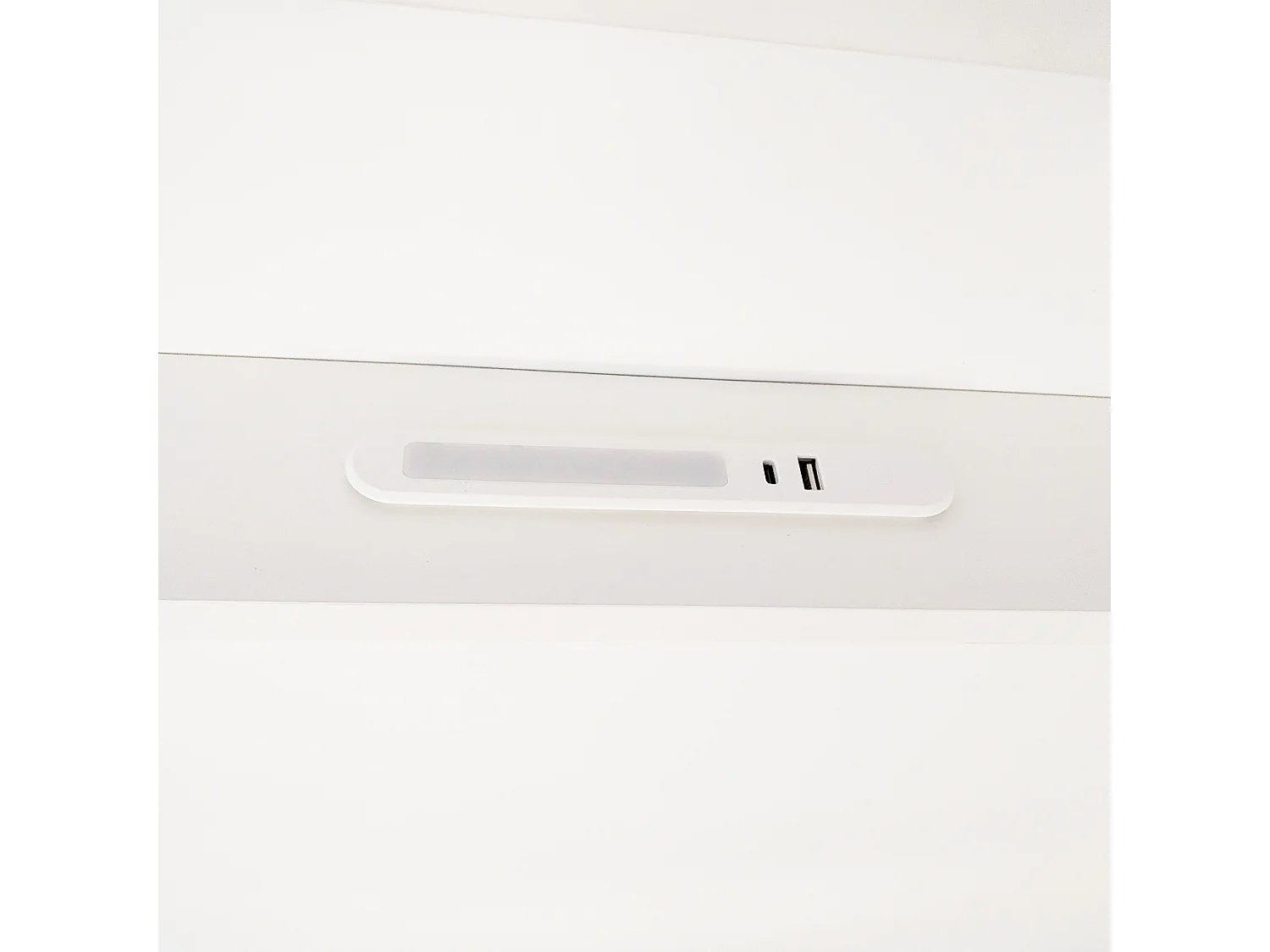 Lit enfant 90 x 200 cm - Lit simple avec éclairage LED et recharge USB - tête de lit avec rangement - blanc bois - matelas non inclus