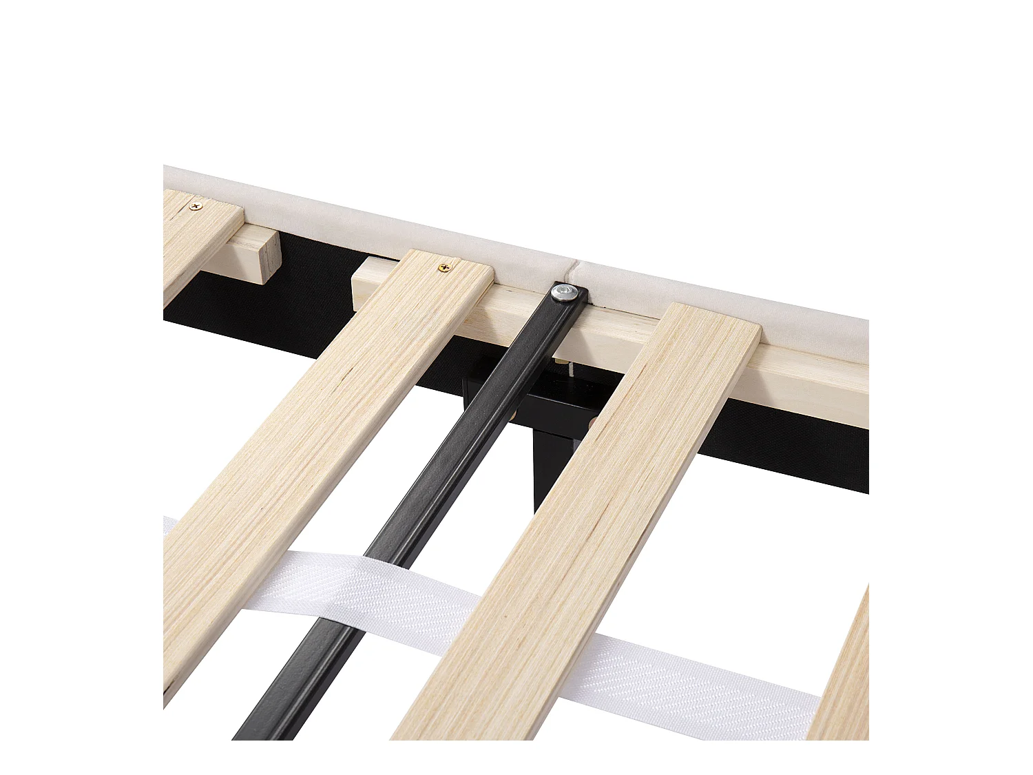 Łóżko podwójne 140 x 200 cm - Łóżko dla dorosłych z 1 dużą szufladą i 4 wysuwanymi szufladami - beżowy aksamit - materac nie jest wliczony w cenę