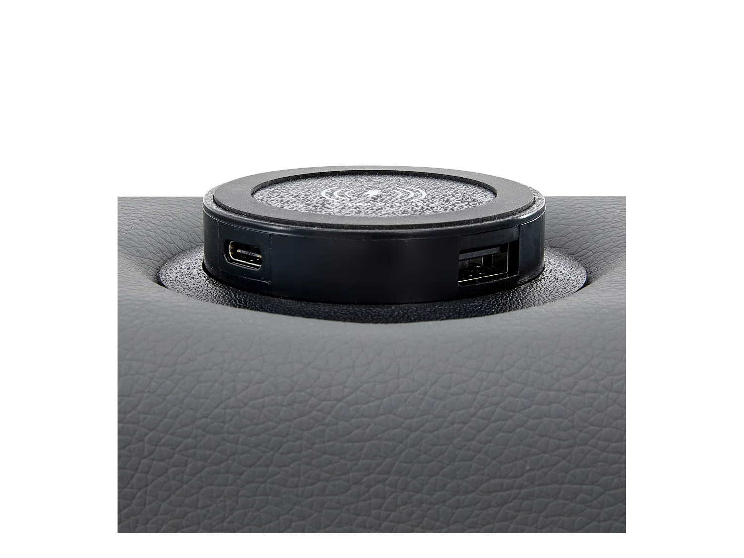 Lit simple 90 x 190 cm - Lit enfant avec quatre tiroirs et éclairage LED - port USB - PU gris - matelas non inclus