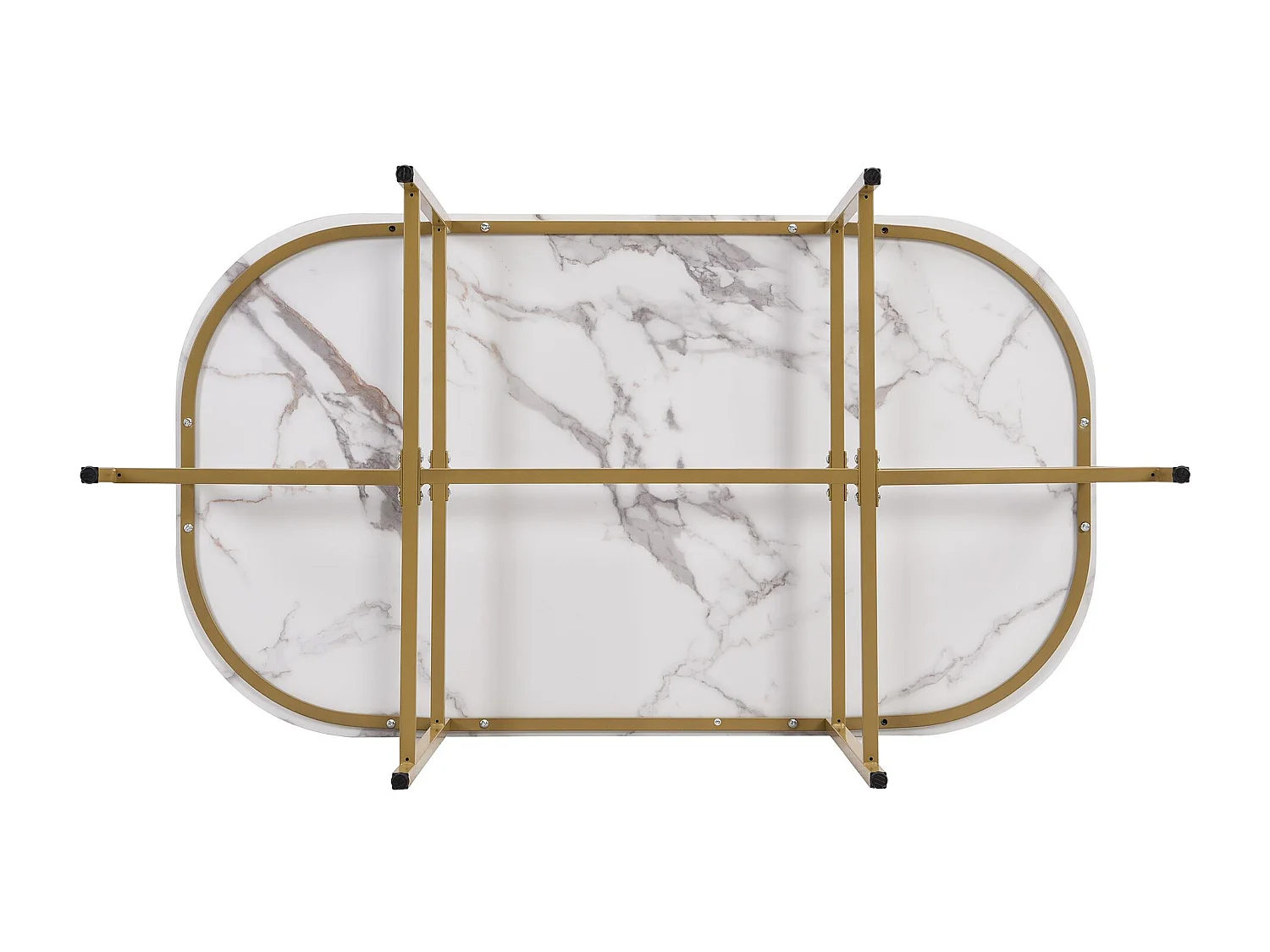 Eetkamerset 6 stoelen - Eetkamerset met grijze kussens en gouden frame - witte tafel - voor eetkamer