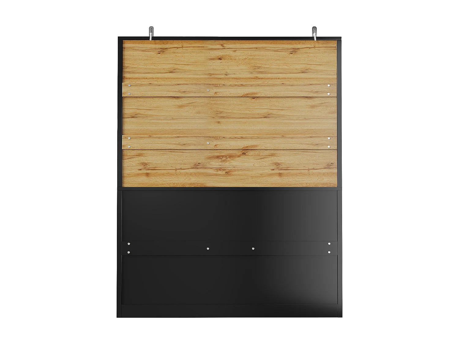 Buffet haut noir - Meuble haut 5 portes et 3 tiroirs - rangement ouvert - pour cuisines et salons