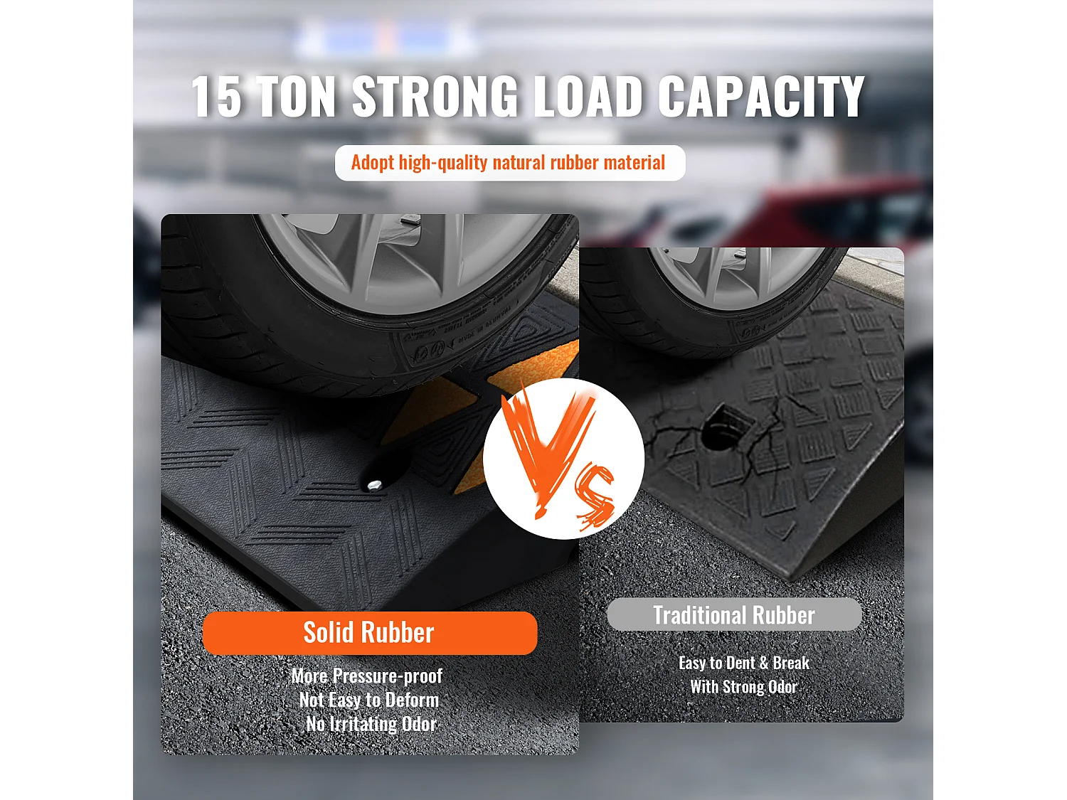 Rampa di Soglia in Gomma SucceBuy Rampa da Bordo in Gomma, Altezza di 9,4 cm, Larghezza di 100 cm, Capacità di Carico 15 000 kg per Viale