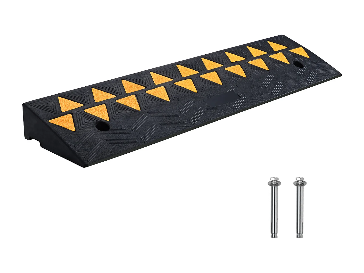 Rampe de Seuil en Caoutchouc SucceBuy Rampe de Bordure en Caoutchouc, Hauteur de 9.4cm, Largeur de 100cm, Capacité de Charge de 15000kg pour Allée