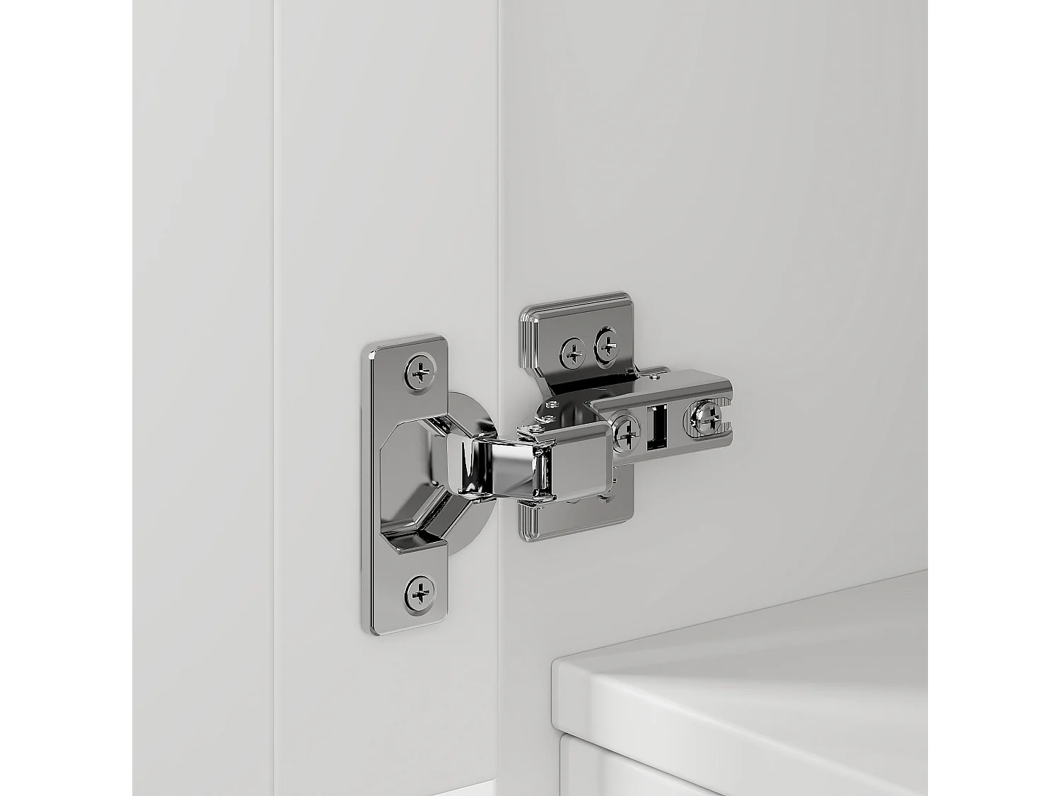 Aparador alto blanco - Mueble alto con 5 puertas y 3 cajones - almacenaje abierto - para cocinas y salones