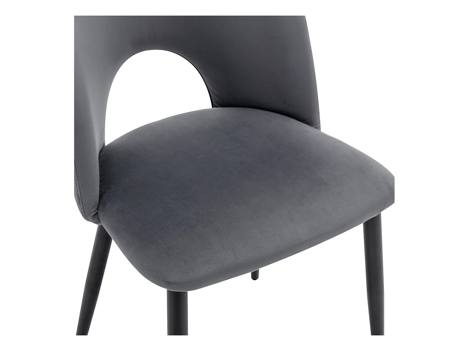 Lot de 2 chaises de salle à manger - Chaise avec dossier et pieds réglables - velours gris
