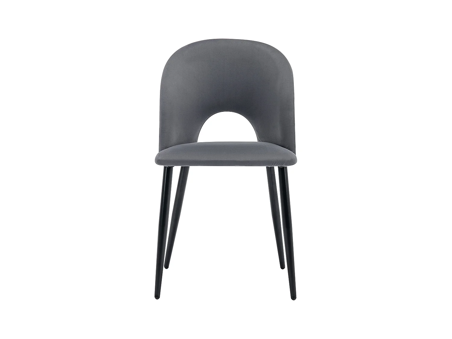 Lot de 2 chaises de salle à manger - Chaise avec dossier et pieds réglables - velours gris