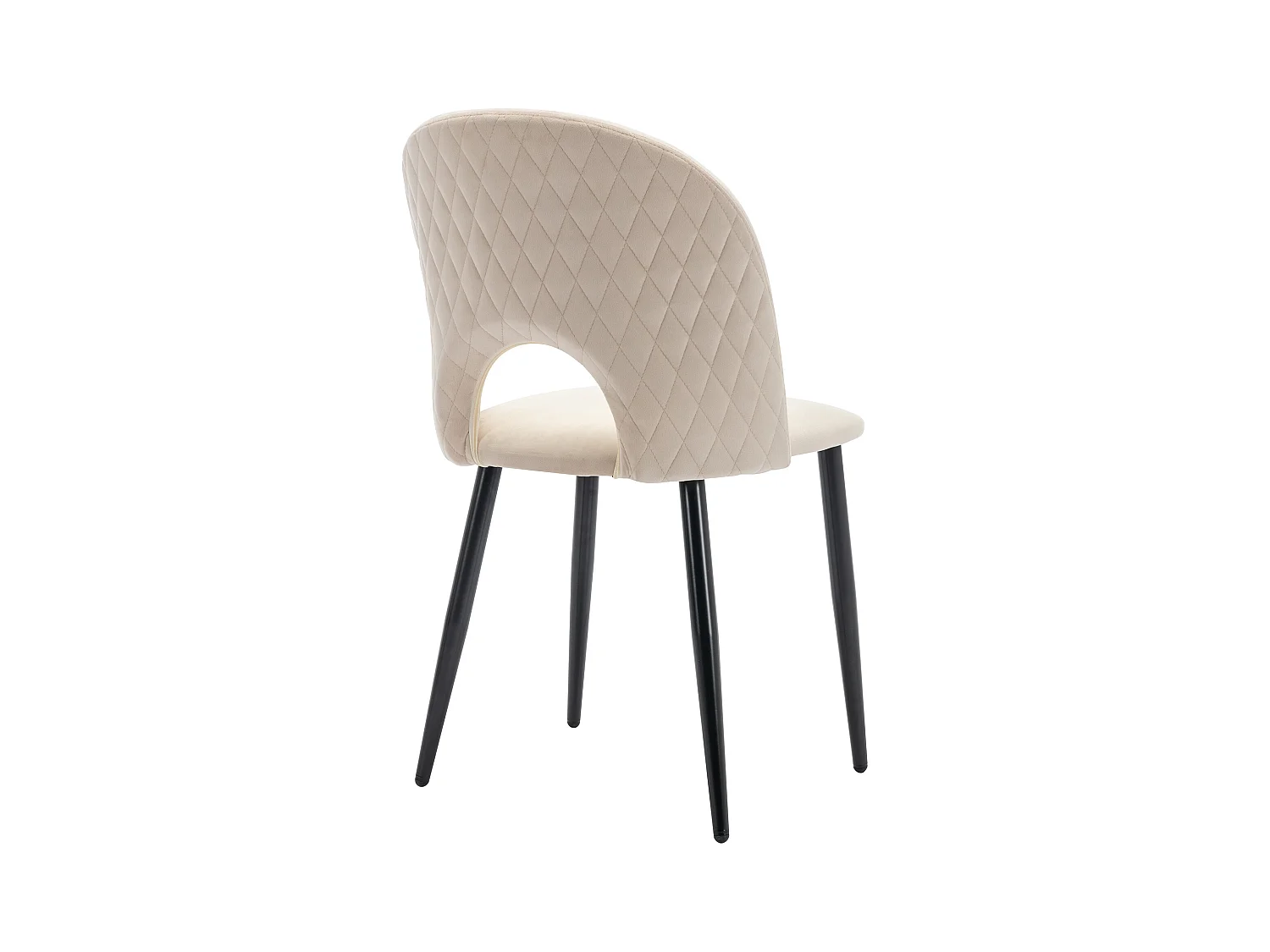 Lot de 2 chaises de salle à manger - Chaise avec dossier et pieds réglables - velours beige