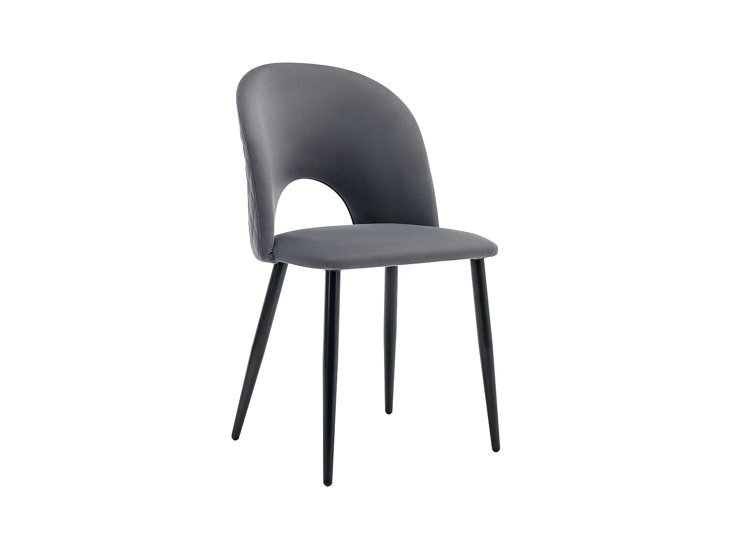 Lot de 4 chaises de salle à manger - Chaise avec dossier et pieds réglables - velours gris