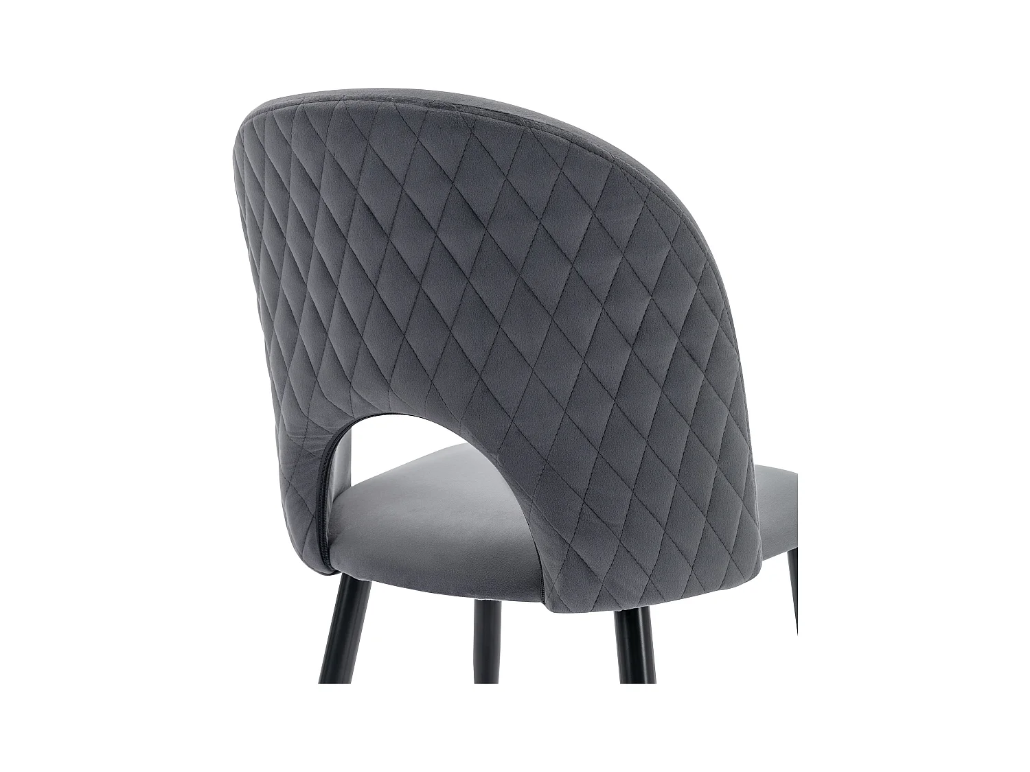 Lot de 4 chaises de salle à manger - Chaise avec dossier et pieds réglables - velours gris