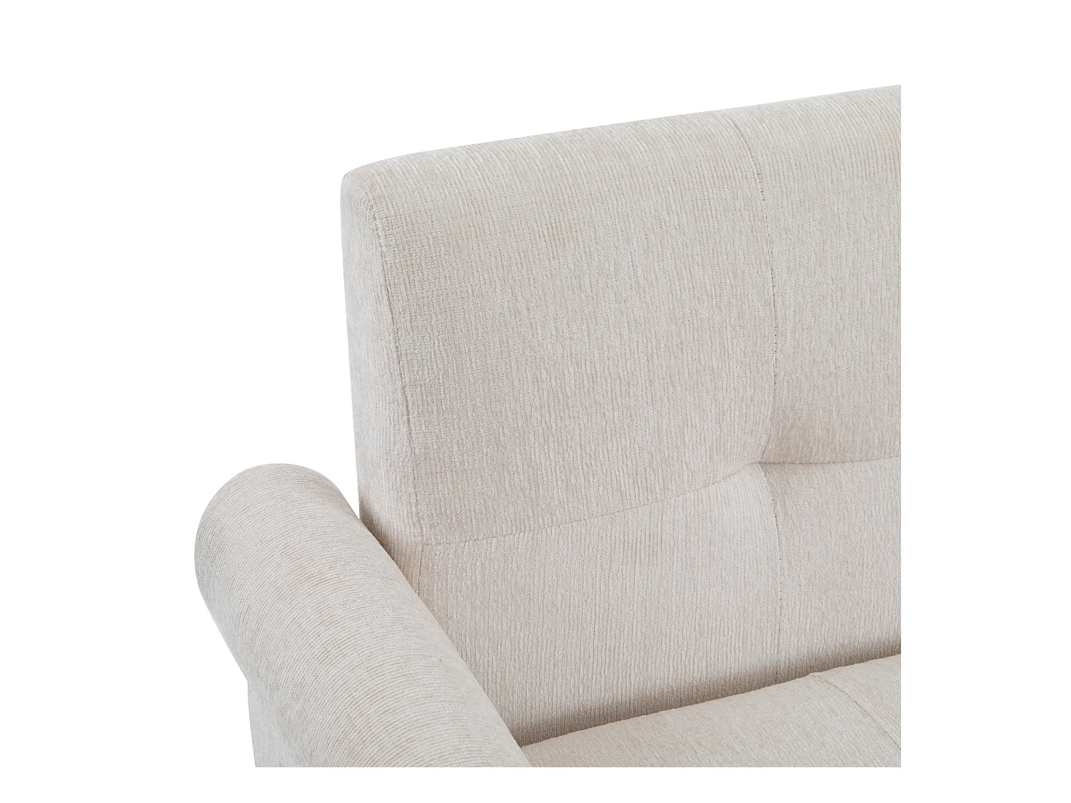 Canapé 2 places beige - Canapé droit avec deux coussins et accoudoirs - chenille - pour le salon et la chambre