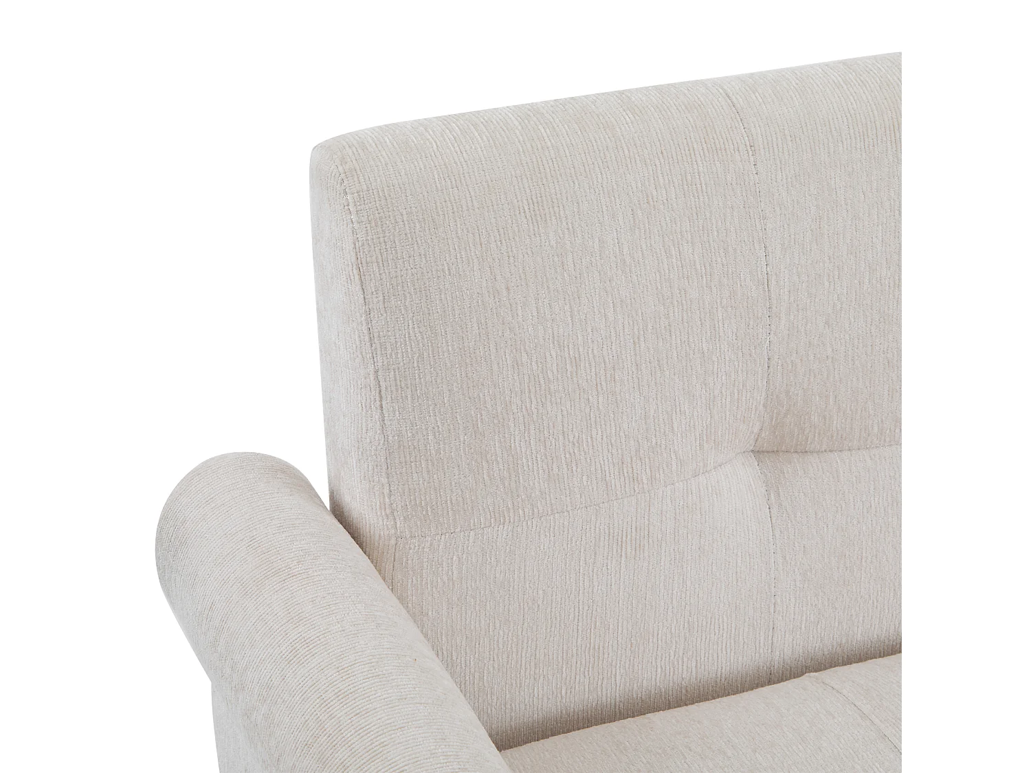 Beige 2-zitsbank - Rechte bank met twee kussens en armleuningen - chenille - voor woonkamer en slaapkamer