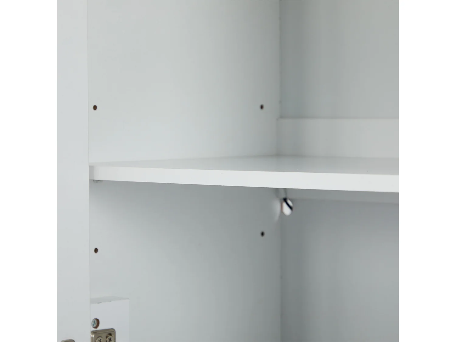 Vitrine 50x35x178 cm LED 1 porte 1 tiroir - meuble de rangement - bois - blanc