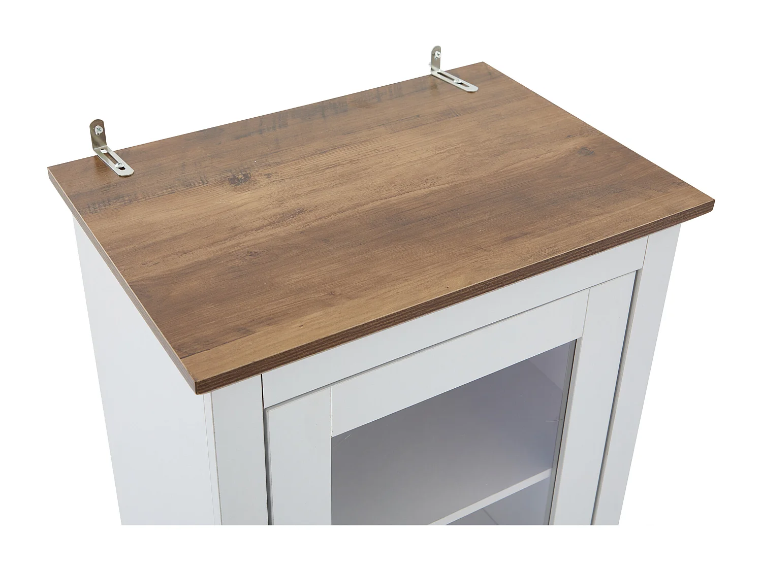 Vitrine 50x35x178 cm LED 1 porte 1 tiroir - meuble de rangement - bois - blanc