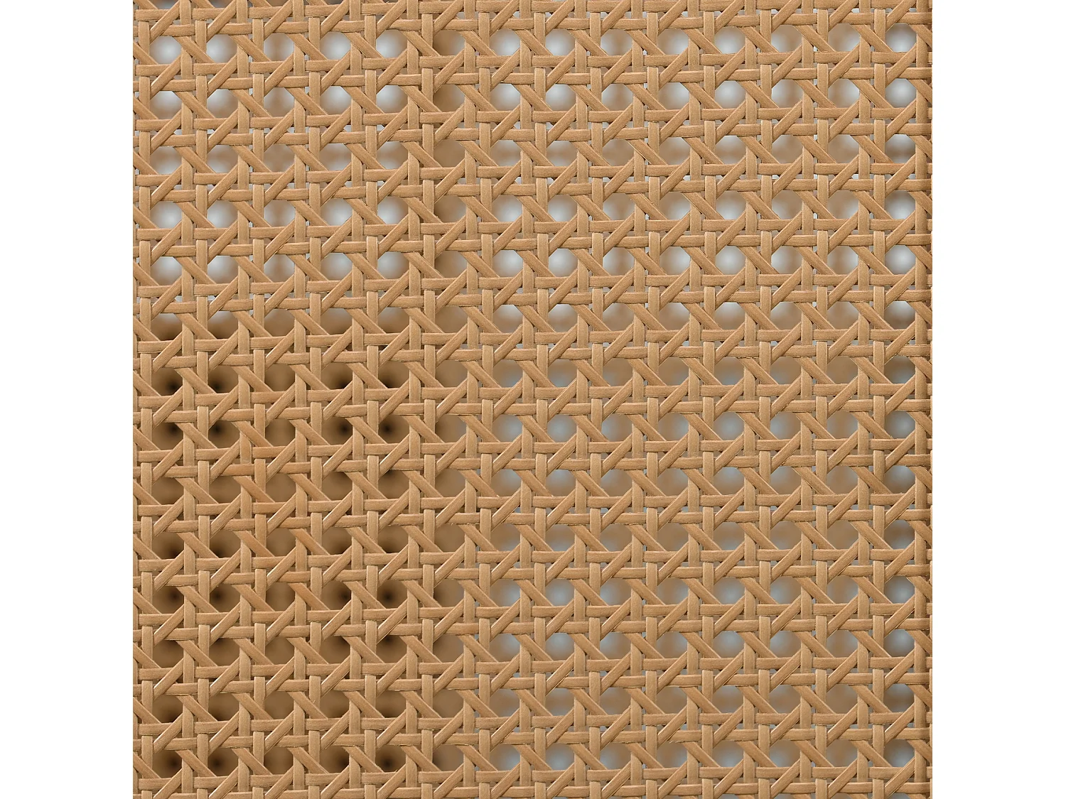 Eetkamerdressoir van hout met 2 rotandeuren en 2 opberglades - metalen handgrepen en poten - walnoot (130x40x75 cm)