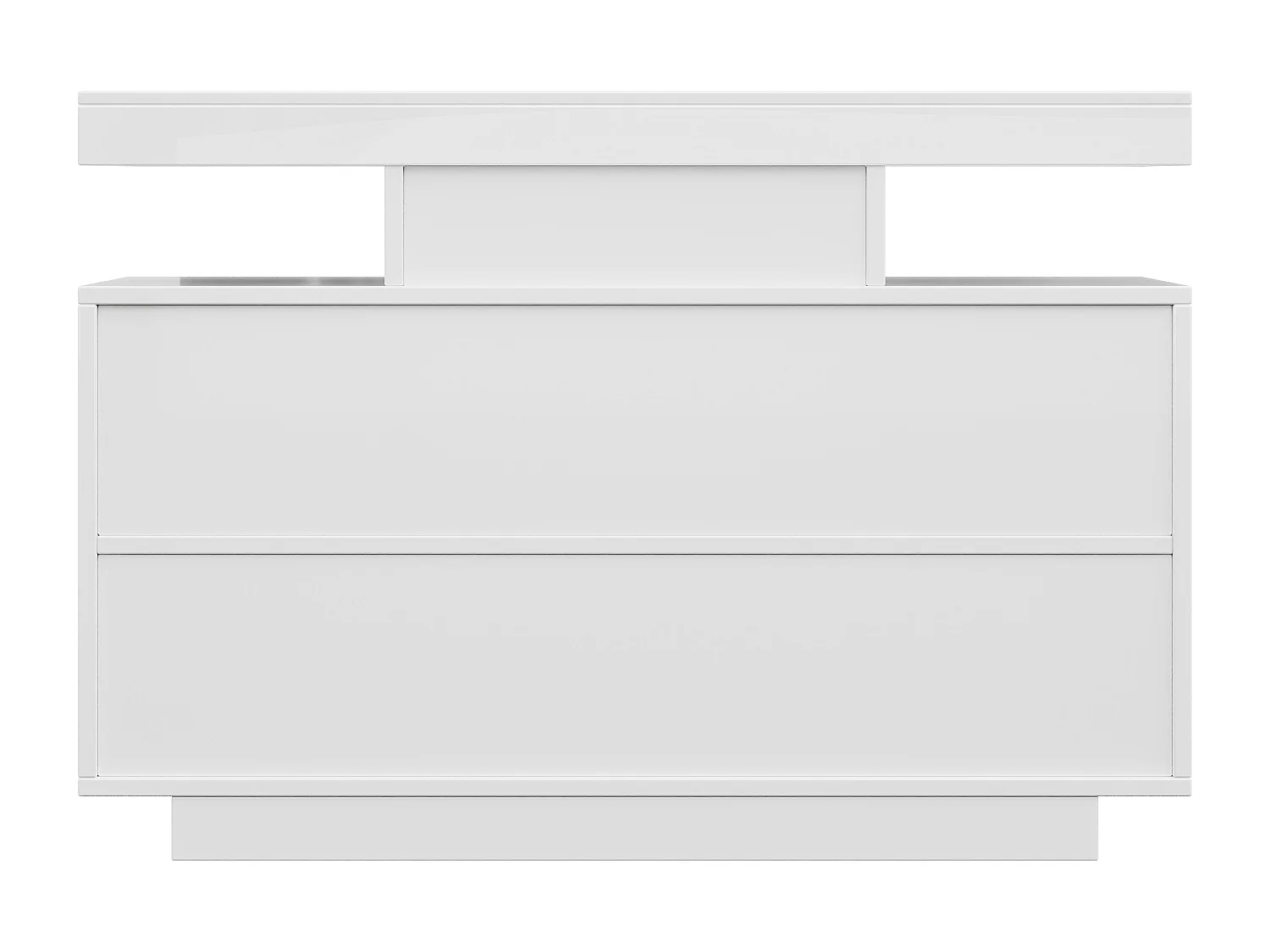 LED eetkamer dressoir met 2 deuren, 3 lades en open opbergruimte - hout - wit (120x40x80 cm)