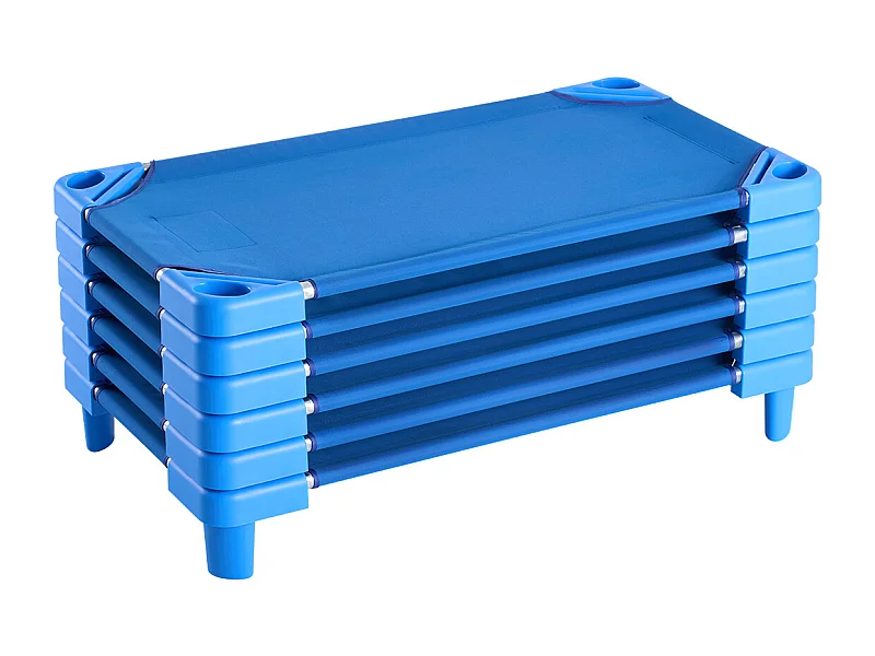 Stapelbaar Babybed SucceBuy, 107 x 58 cm, Blauw, Set van 6, voor Kinderdagverblijven, Kleuterscholen en Klaslokalen