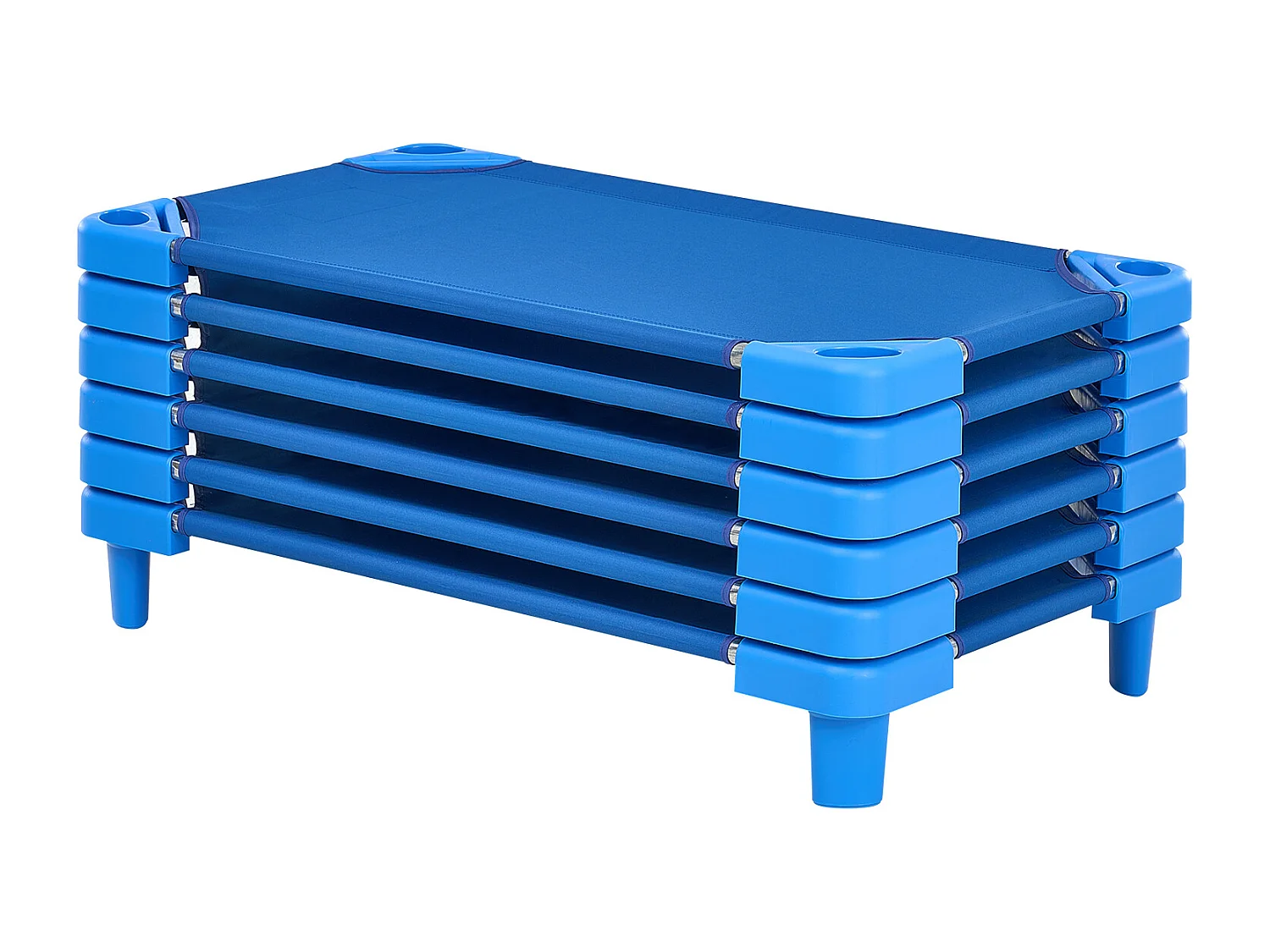 Lit Bébé SucceBuy Empilable, 107 x 58 cm, Bleu, Lot de 6, pour Garderie, École Maternelle et Salle de Classe