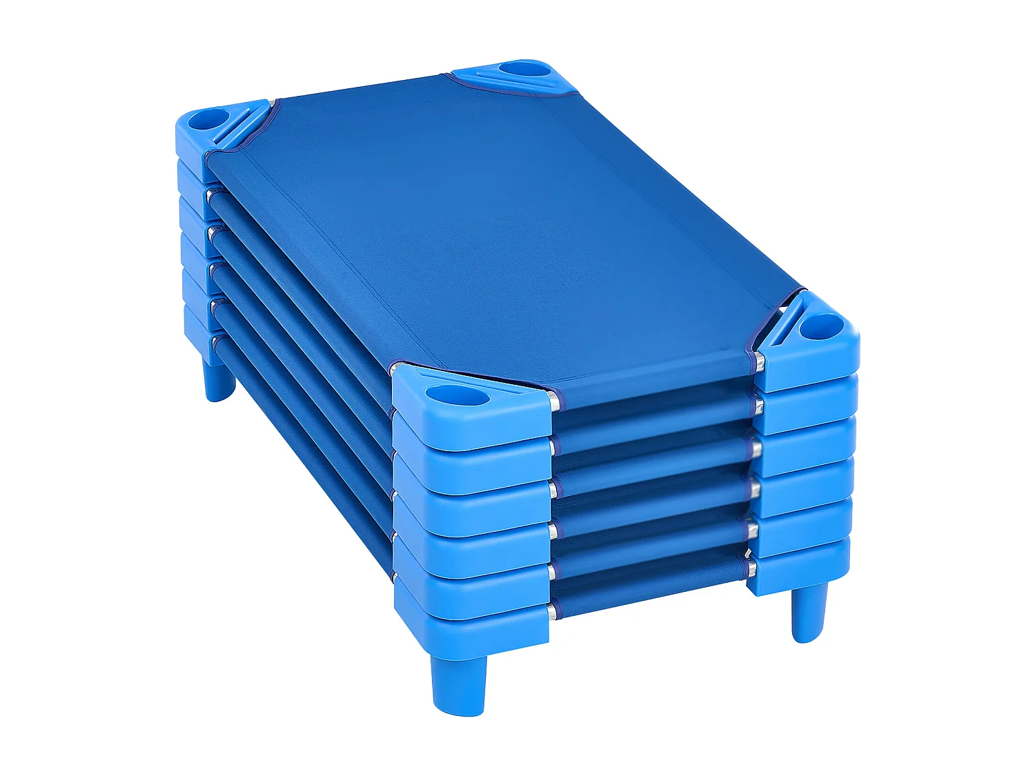 Lit Bébé SucceBuy Empilable, 107 x 58 cm, Bleu, Lot de 6, pour Garderie, École Maternelle et Salle de Classe