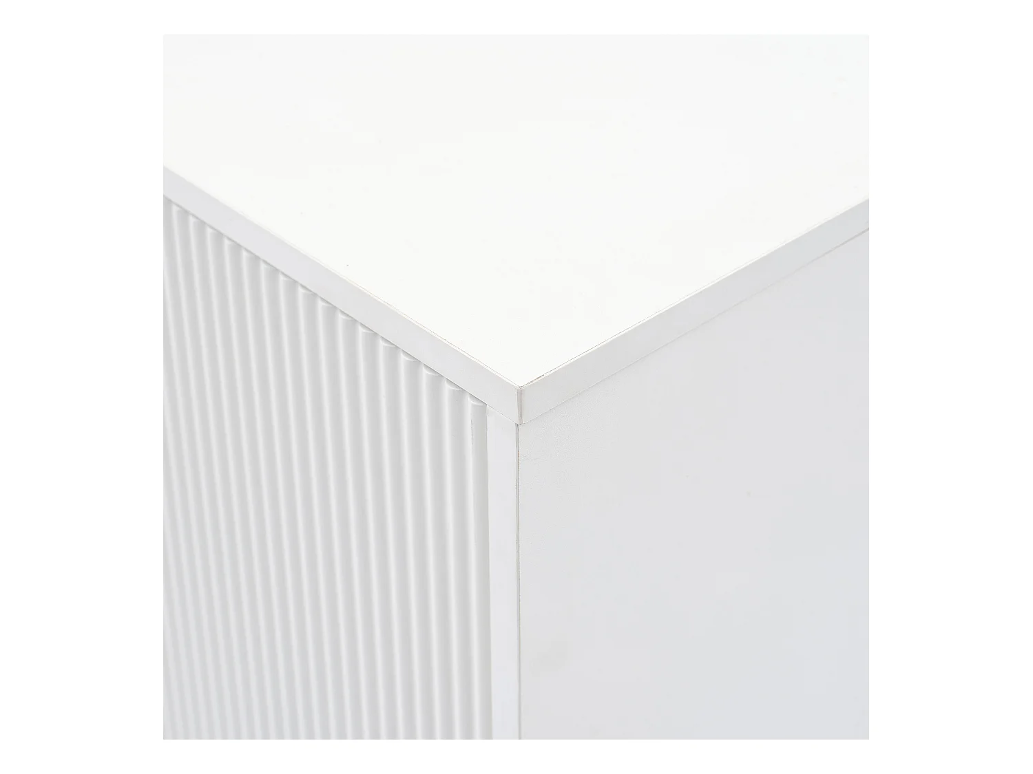 Buffet 160x35x100 cm avec 4 portes meuble de rangement - étagères réglables - bois - blanc