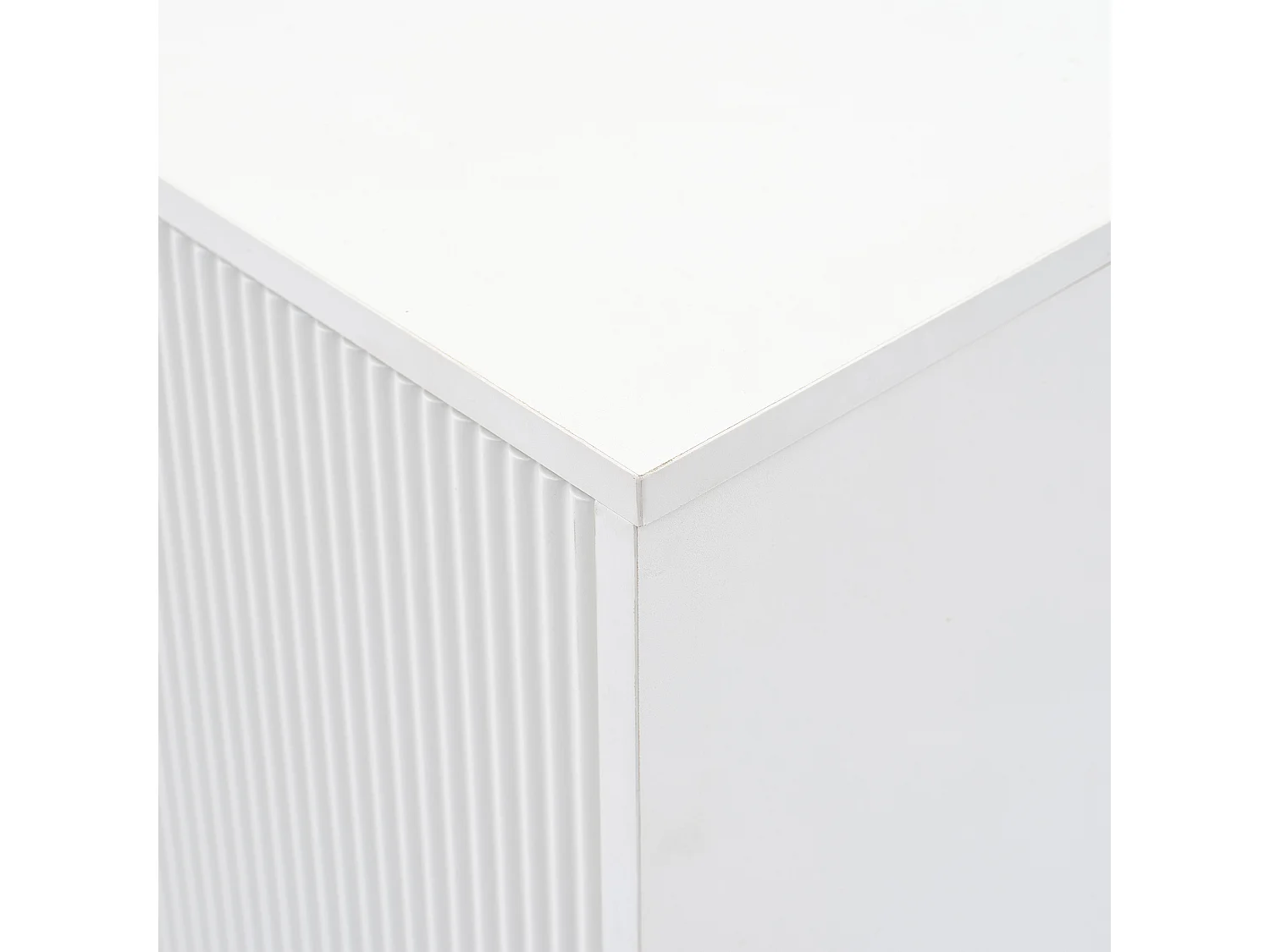 Eetkamer dressoir met 4 deuren opbergmeubel - verstelbare planken - hout - wit (160x35x100 cm)