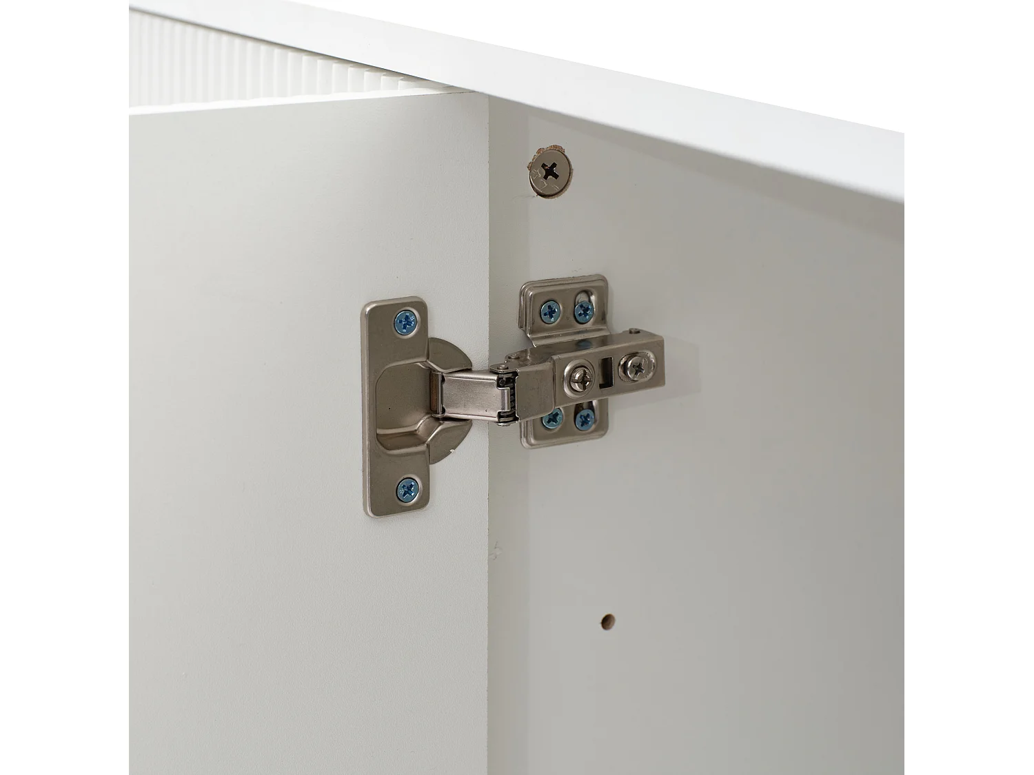 Eetkamer dressoir met 4 deuren opbergmeubel - verstelbare planken - hout - wit (160x35x100 cm)