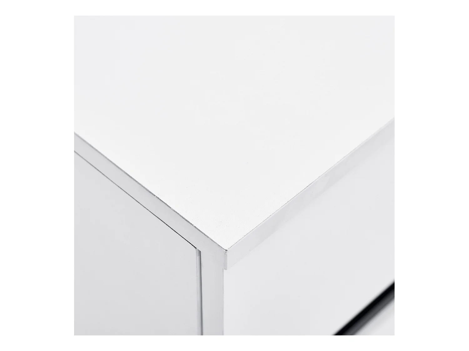 Buffet 160x40x68 cm avec 4 portes 4 tiroirs de rangement - étagères réglables - bois - blanc