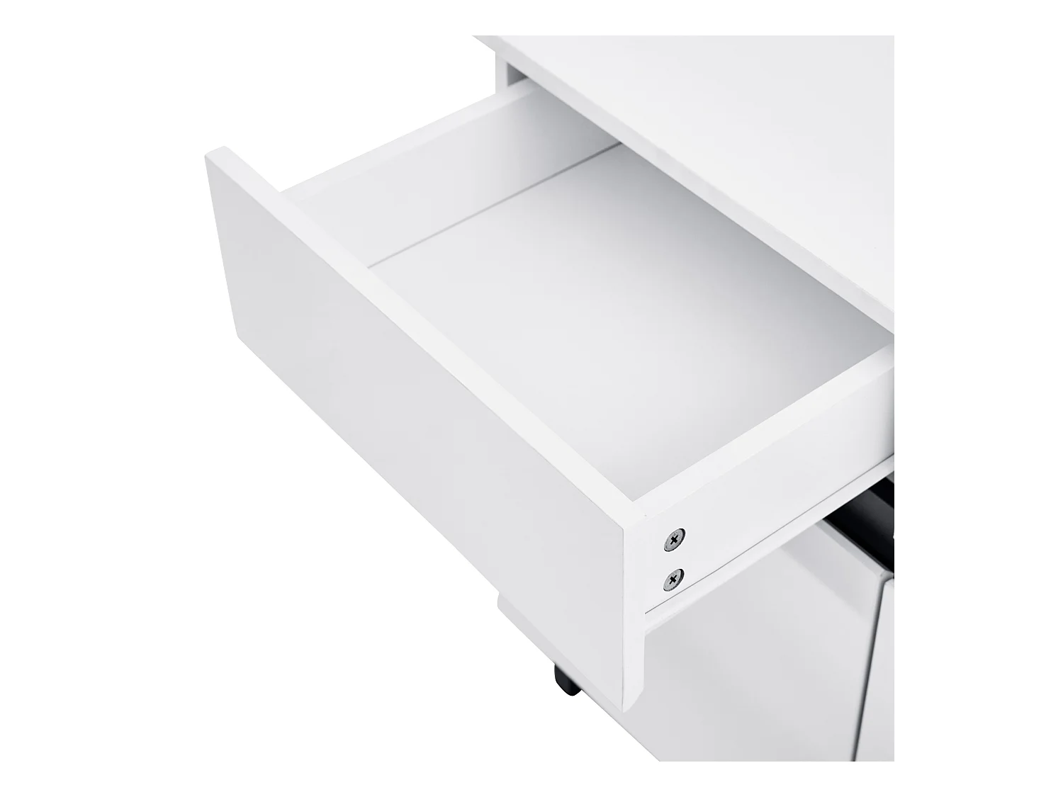 Buffet 160x40x68 cm avec 4 portes 4 tiroirs de rangement - étagères réglables - bois - blanc